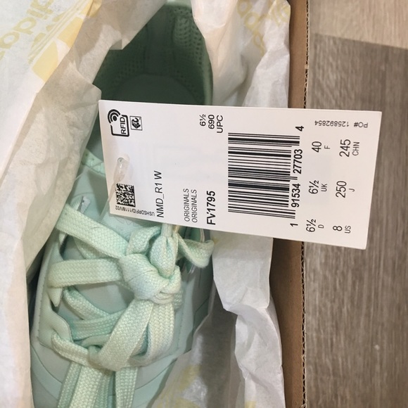 Mint green Adidas nmd_r1 sneakers. - Picture 3 of 7